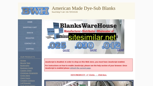 shop.blankswarehouse.com alternative sites