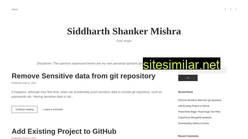 siddharthshanker.com alternative sites