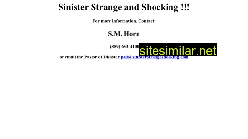 sinisterstrangeshocking.com alternative sites