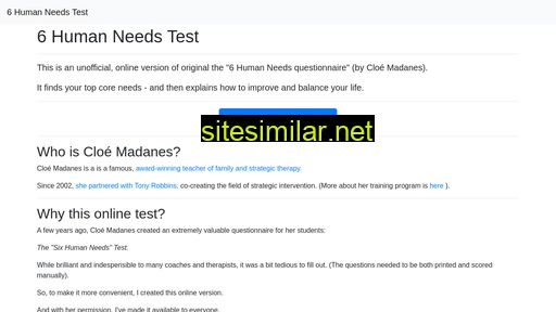 Six-human-needs-test similar sites