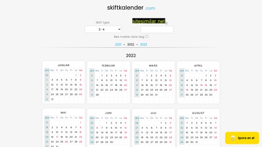 Skiftkalender similar sites