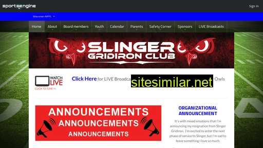 Slingergridiron similar sites