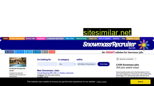 Snowmassrecruiter similar sites