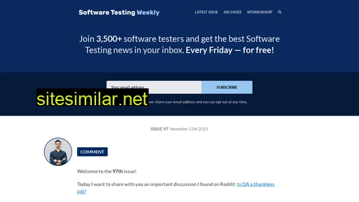 softwaretestingweekly.com alternative sites