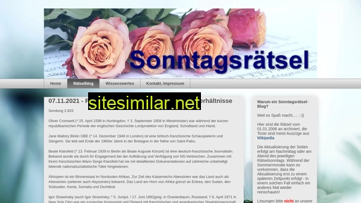 sonntagsraetsel.blogspot.com alternative sites