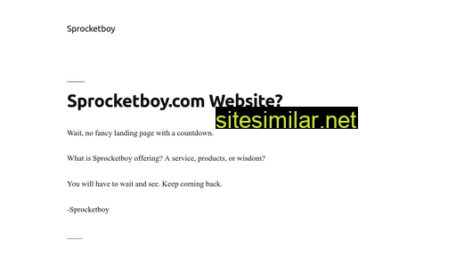 sprocketboy.com alternative sites