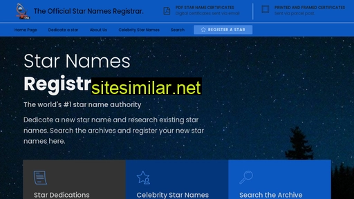 Starnamesregistrar similar sites