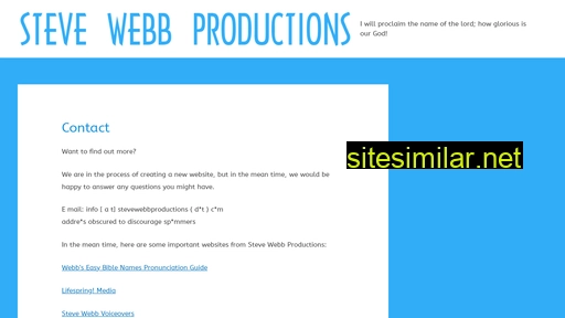 Stevewebbproductions similar sites