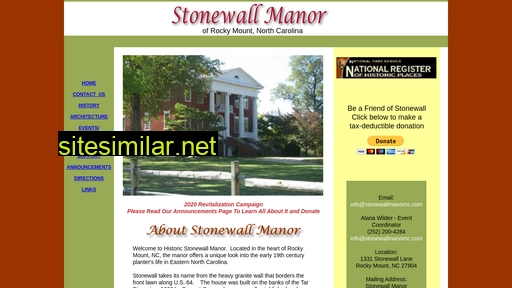 stonewallmanornc.com alternative sites