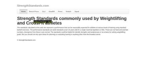 strengthstandards.com alternative sites