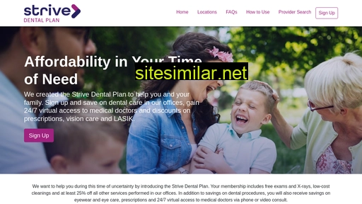 strivedentalplan.com alternative sites