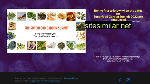 superfoodgardensummit.com alternative sites