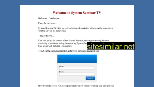 systemseminartv.com alternative sites