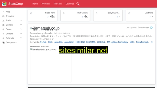 tamatech.co.jp.statscrop.com alternative sites