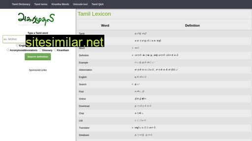 Tamillexicon similar sites