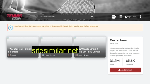 tennisforum.com alternative sites