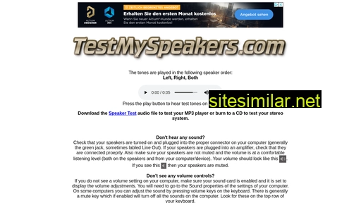 Testmyspeakers similar sites