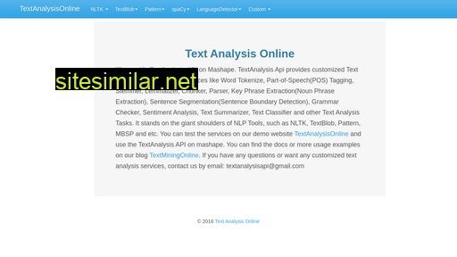 Textanalysisonline similar sites