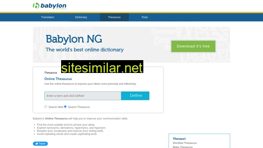 thesaurus.babylon.com alternative sites
