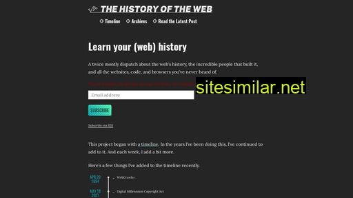 thehistoryoftheweb.com alternative sites