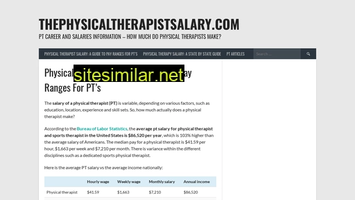 thephysicaltherapistsalary.com alternative sites