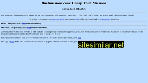 thiefmissions.com alternative sites