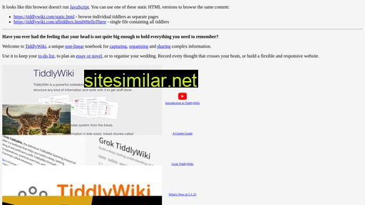 Tiddlywiki similar sites
