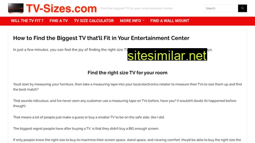 tv-sizes.com alternative sites