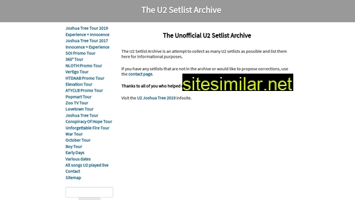 u2setlists.com alternative sites
