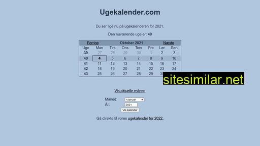 Ugekalender similar sites