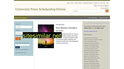 universitypressscholarship.com alternative sites