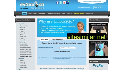 Unlock2go similar sites