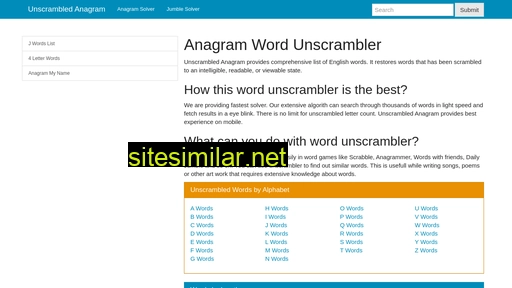 unscrambledanagram.com alternative sites