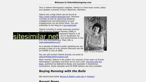 valeriehemingway.com alternative sites