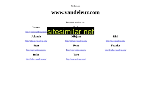 vandeleur.com alternative sites