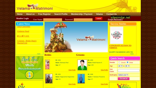 velamamatrimoni.com alternative sites