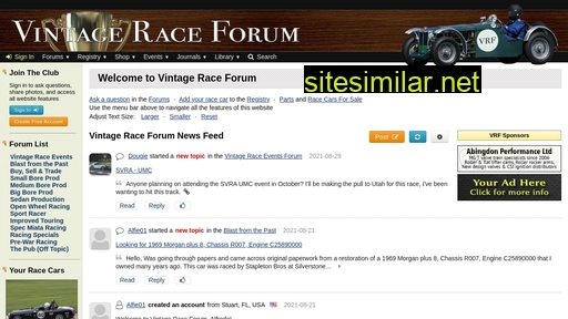 vintageraceforum.com alternative sites