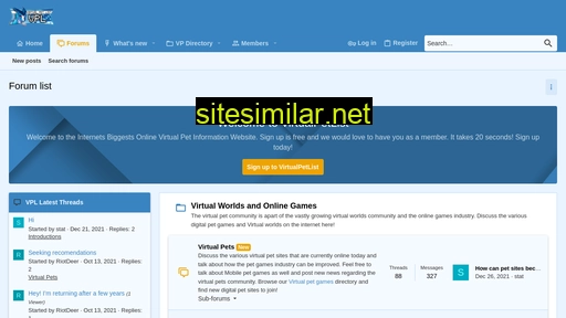 virtualpetlist.com alternative sites
