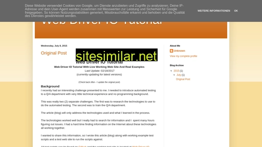 Webdriveriotutorial similar sites