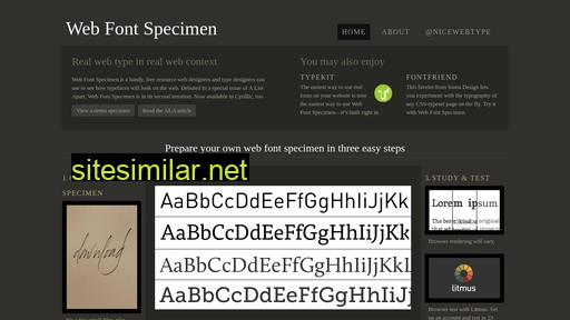 Webfontspecimen similar sites