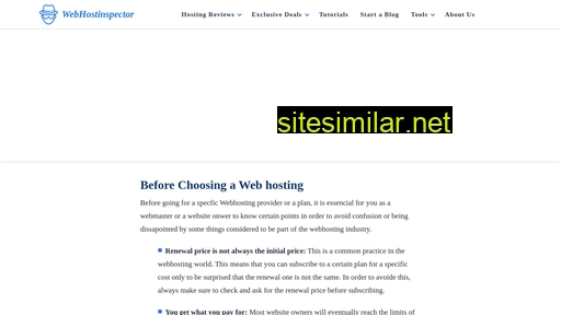 webhostinspector.com alternative sites