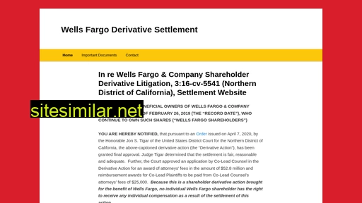 wellsfargoderivativesettlement.com alternative sites
