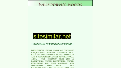 whisperingwoodsatbeaverlake.com alternative sites