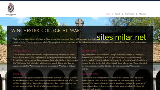 Winchestercollegeatwar similar sites