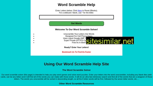 Wordscramblehelp similar sites