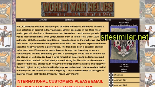 worldwarrelics.com alternative sites