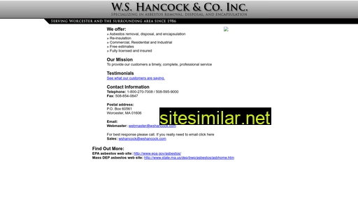 wshancock.com alternative sites