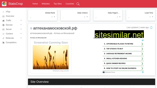 аптеканамосковской.рф.statscrop.com alternative sites