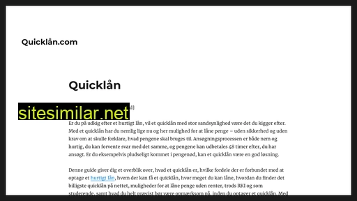 quicklån.com alternative sites