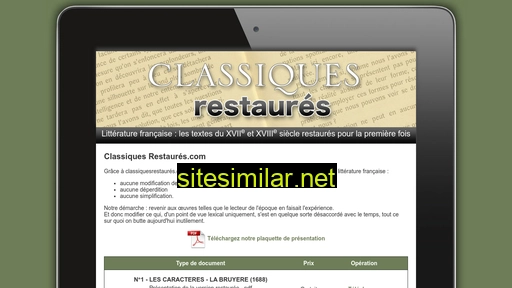 classiquesrestaurés.com alternative sites